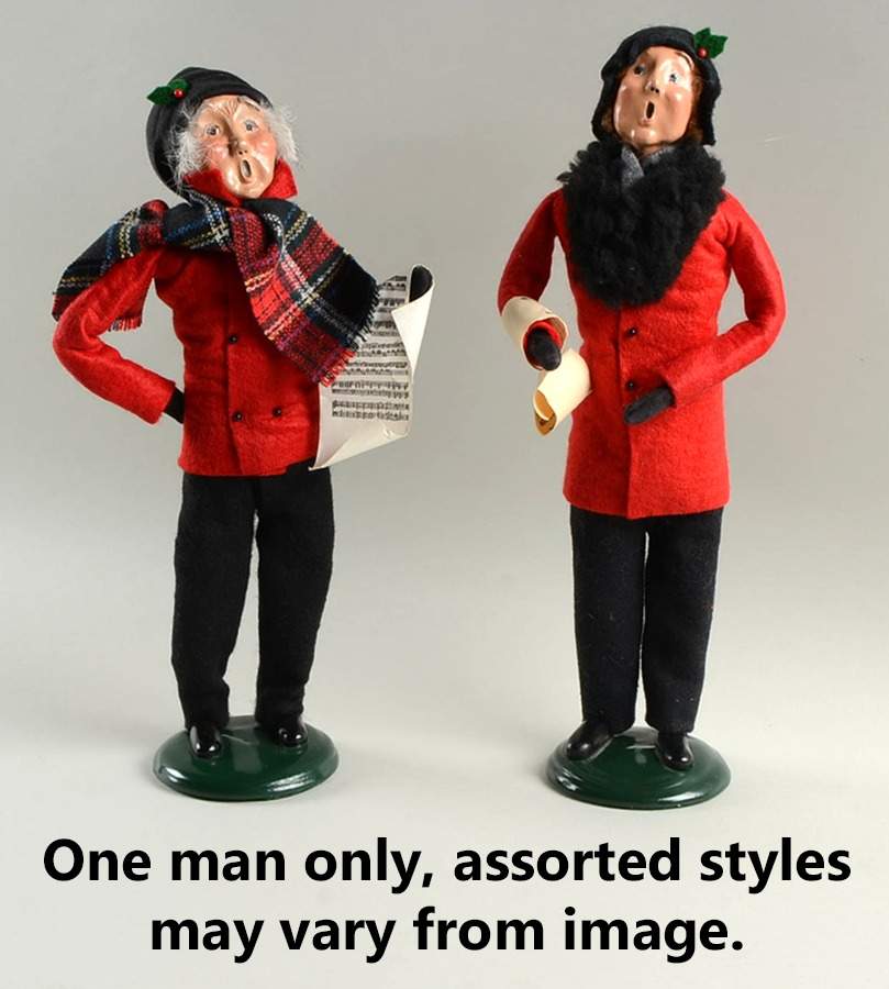 Traditional Assorted Carolers Man With Music-Red Coat - Nb1379, No Box by Byers' Choice Ltd-1