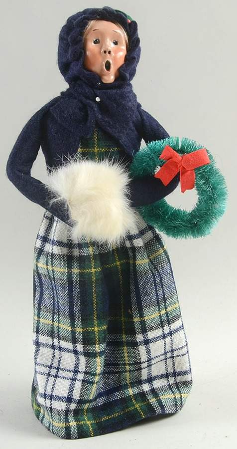 Traditional Assorted Carolers Woman With Wreath & Muff-Blue Coat - No Box Nb1429 by Byers' Choice Ltd-1