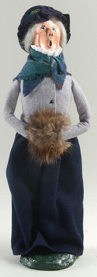 Traditional Assorted Carolers Grandmother With Brown Muff-Grey Coat - No Box Nb1427 by Byers' Choice Ltd-1