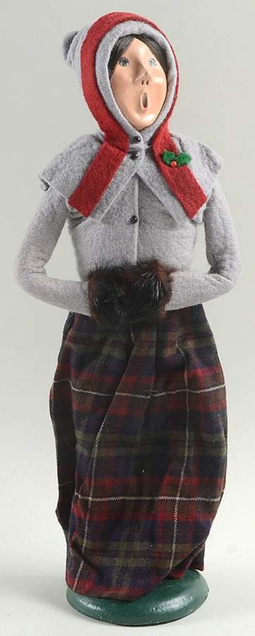 Traditional Assorted Carolers Woman With Black Muff-Grey Coat - No Box Nb1422 by Byers' Choice Ltd-1