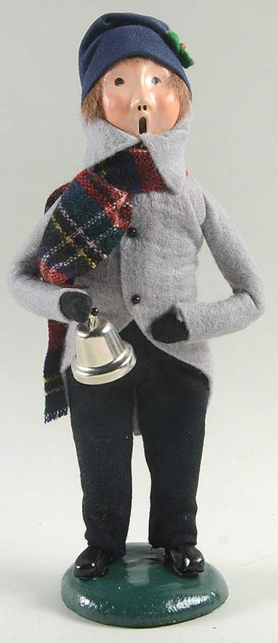 Traditional Assorted Carolers Boy With Bell-Grey Coat - No Box Nb1418 by Byers' Choice Ltd-1