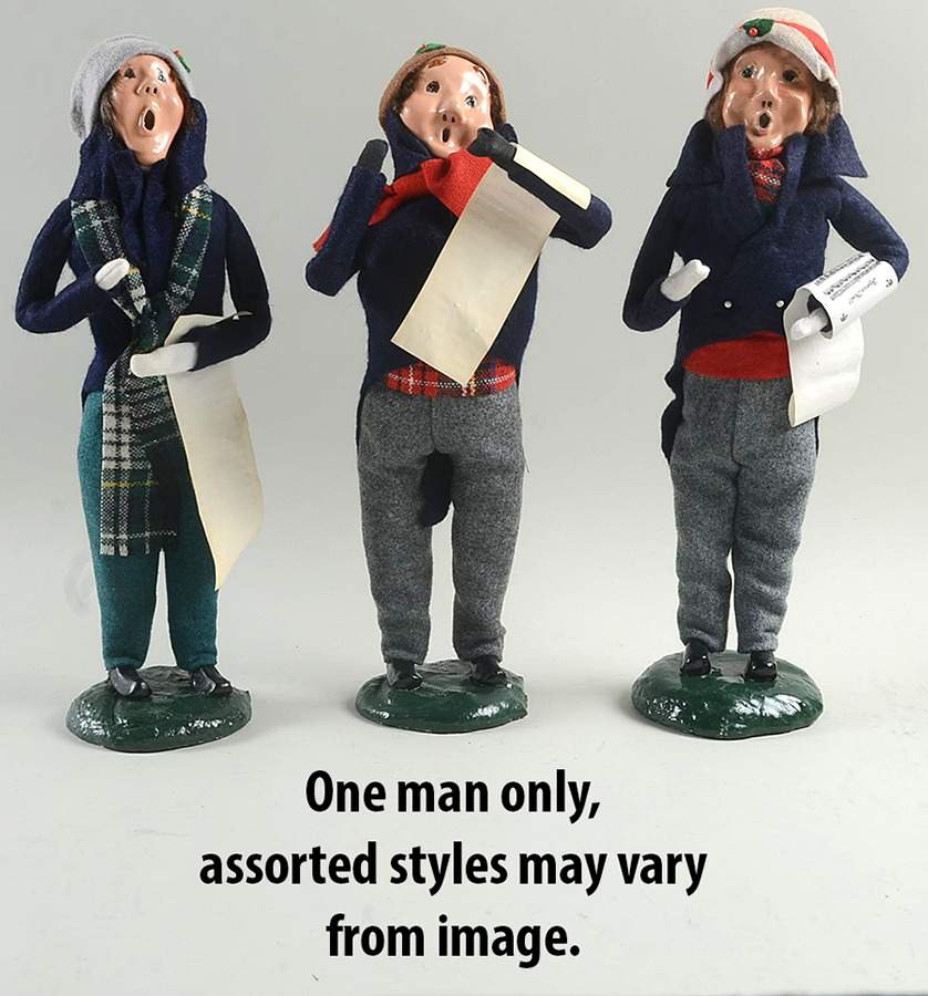 Traditional Assorted Carolers Man With Music-Blue Coat - No 1404, No Box by Byers' Choice Ltd-1