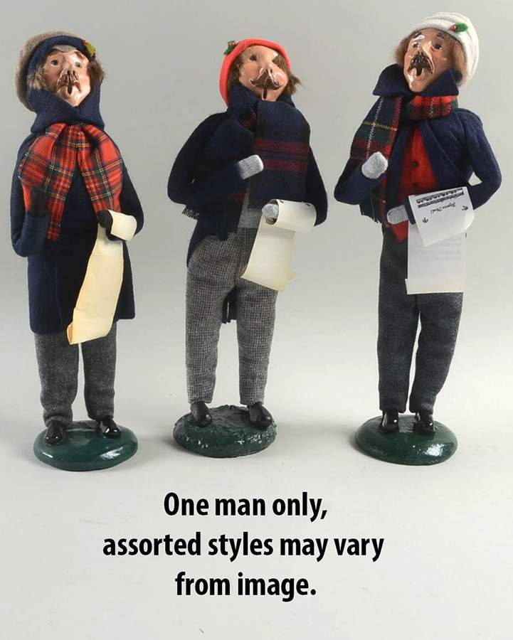 Traditional Assorted Carolers Mustache Man With Music-Blue Coat - No Box Nb1271 by Byers' Choice Ltd-1