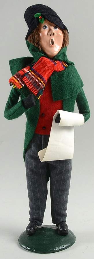 Traditional Assorted Carolers Man With Music-Green Coat - No Box by Byers' Choice Ltd-1