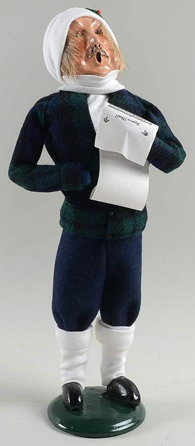 Traditional Assorted Carolers Mustache Man With Music-Green Coat - No Box by Byers' Choice Ltd-1