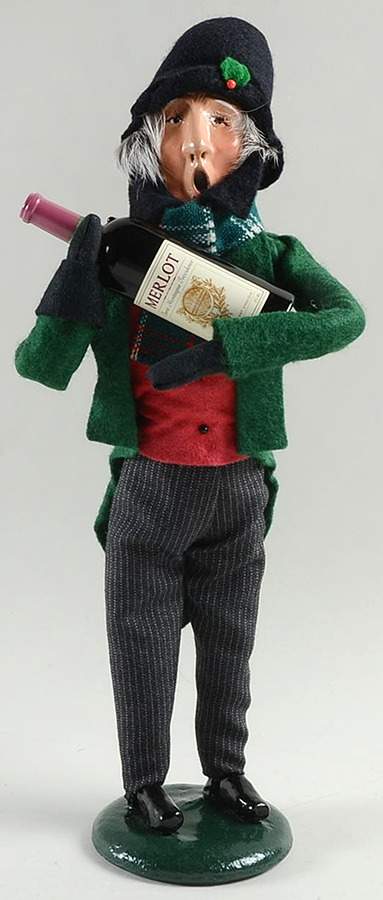 Traditional Assorted Carolers Grandfather With Wine Bottle - No Box by Byers' Choice Ltd-1