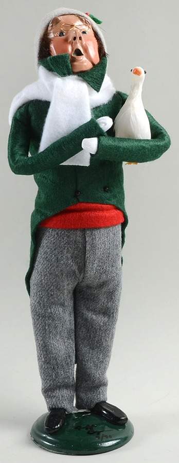 Traditional Assorted Carolers Man With Goose-Green Coat - No Box by Byers' Choice Ltd-1