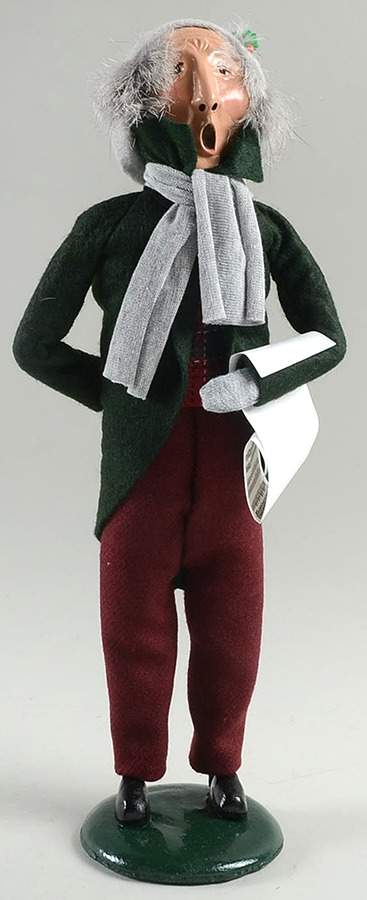 Traditional Assorted Carolers Grandfather With Music-Green Coat - No Box by Byers' Choice Ltd-1