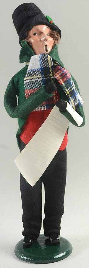 Traditional Assorted Carolers Man With Music-Green Coat-Red Vest - Nb648, No Box by Byers' Choice Ltd-1