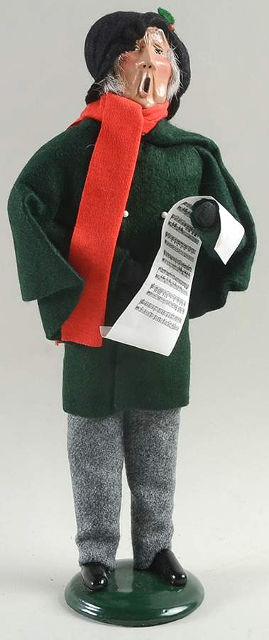 Traditional Assorted Carolers Grandfather With Music-Green Cape - No Box 631 by Byers' Choice Ltd-1