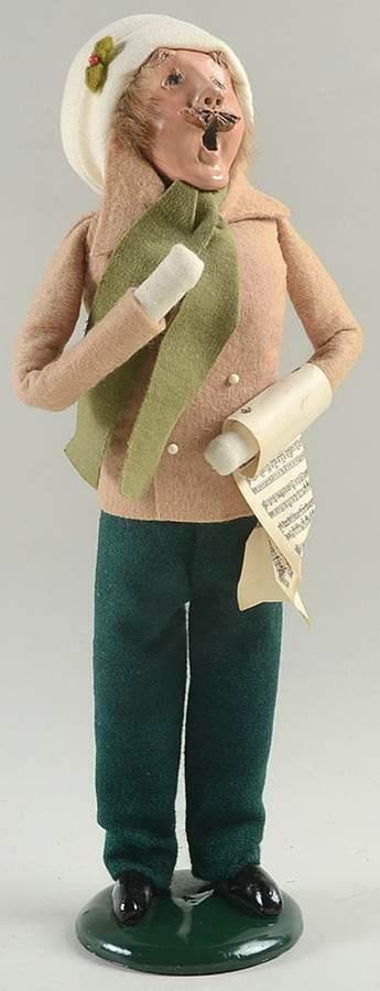 Traditional Assorted Carolers Mustache Man With Music-Tan Coat - No Box Nb627 by Byers' Choice Ltd-1