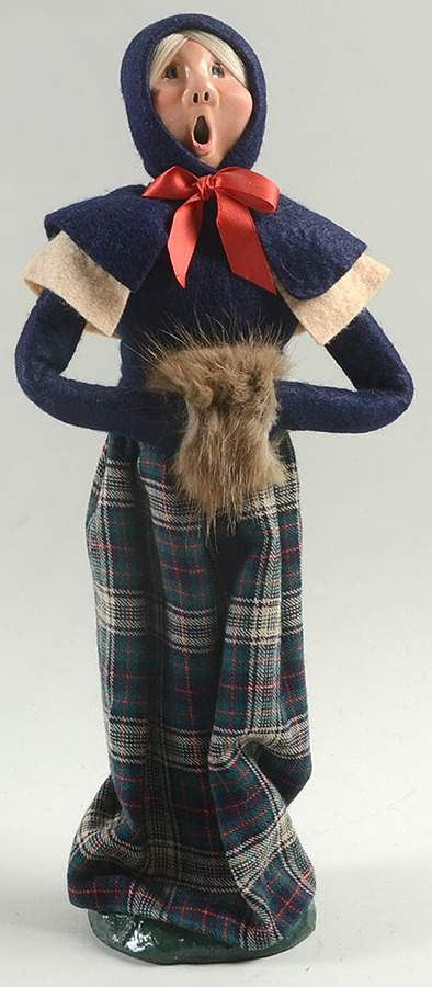 Traditional Assorted Carolers Grandmother With Muff-Plaid Skirt-Blue  - No Box by Byers' Choice Ltd-1