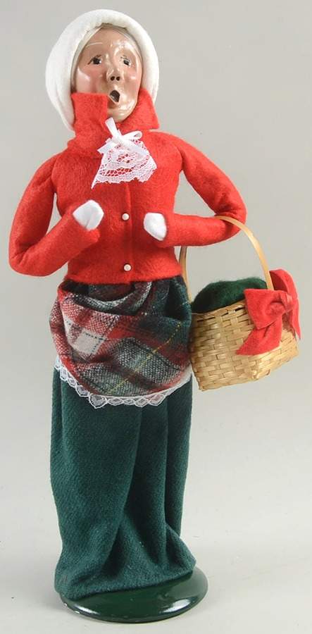 Traditional Assorted Carolers Grandmother With Basket-Red Coat - No Box by Byers' Choice Ltd-1