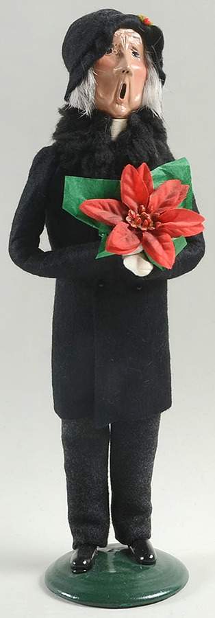 Traditional Assorted Carolers Grandfather With Poinsettia - No Box by Byers' Choice Ltd-1
