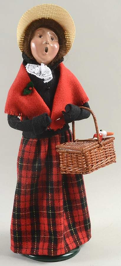 Traditional Assorted Carolers Woman With Goose In Basket - No Box by Byers' Choice Ltd-1