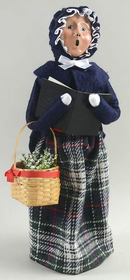 Traditional Assorted Carolers Woman With Songbook & Basket-Blue - No Box by Byers' Choice Ltd-1