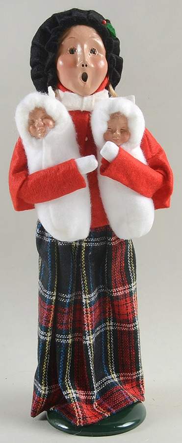Traditional Assorted Carolers Woman With Babies-Red Coat - No Box by Byers' Choice Ltd-1