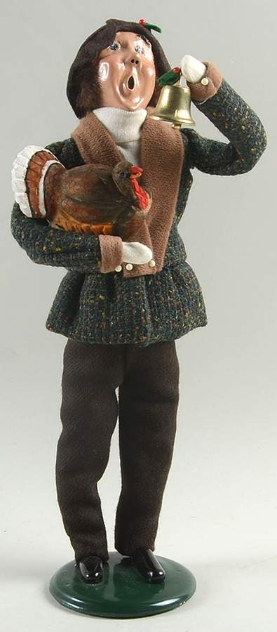 Traditional Assorted Carolers Man With Turkey And Bell - No Box by Byers' Choice Ltd-1