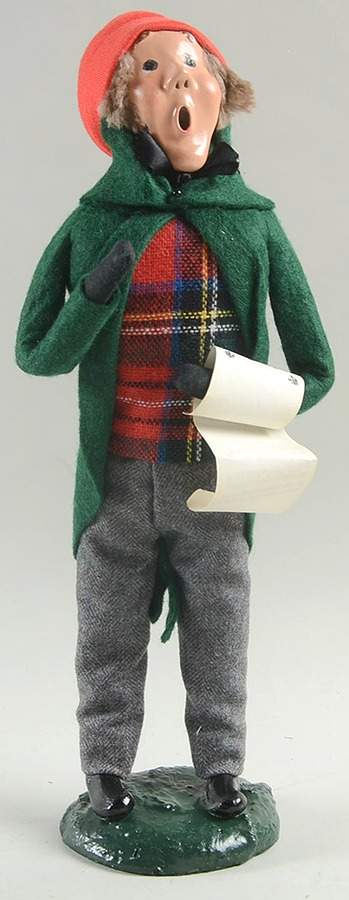 Traditional Assorted Carolers Man With Music-Green Coat - No Box by Byers' Choice Ltd-1