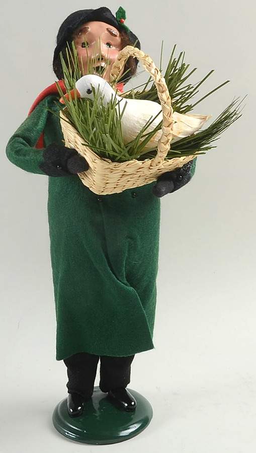 Traditional Assorted Carolers Man With Goose In Basket - No Box by Byers' Choice Ltd-1