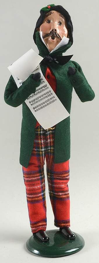 Traditional Assorted Carolers Man With Music-Green Coat/Plaid Pants - No Box Nb1515 by Byers' Choice Ltd-1