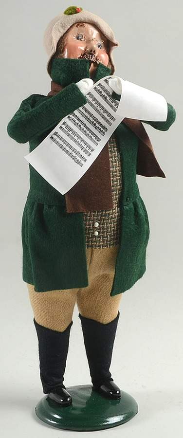 Traditional Assorted Carolers Mustache Man With Music-Green Coat - No Box Nb1508 by Byers' Choice Ltd-1