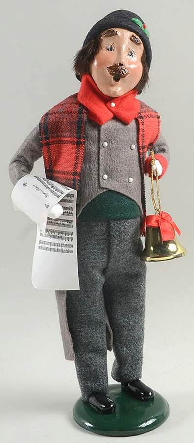 Traditional Assorted Carolers Man With Bell & Music-Grey Coat - No Box Nb1507 by Byers' Choice Ltd-1
