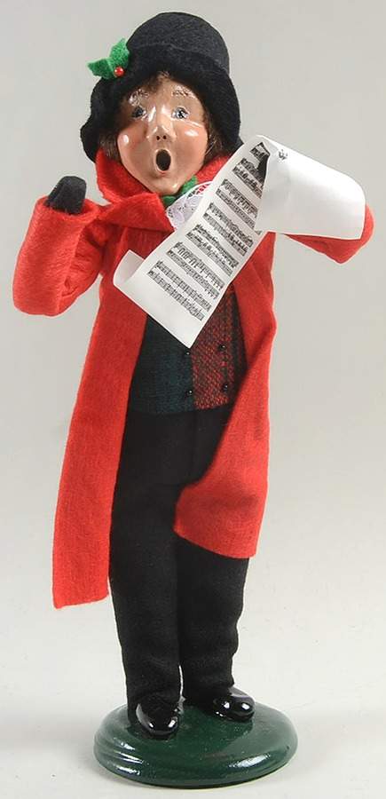 Traditional Assorted Carolers Teen Boy With Music-Red Coat - No Box Nb1505 by Byers' Choice Ltd-1