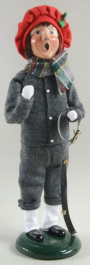 Traditional Assorted Carolers Teen Boy With Sleigh Bells-Grey Outfit - No Box Nb1502 by Byers' Choice Ltd-1