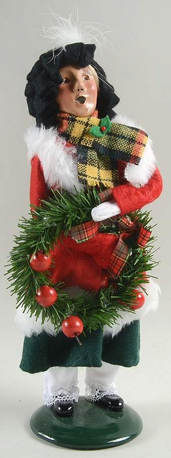 Traditional Assorted Carolers Teen Girl With Wreath-Red Coat - No Box Nb1499 by Byers' Choice Ltd-1