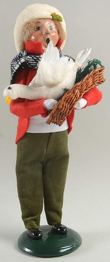 Traditional Assorted Carolers Teen Boy With Goose In Basket-Red Coat - No Box Nb1496 by Byers' Choice Ltd-1