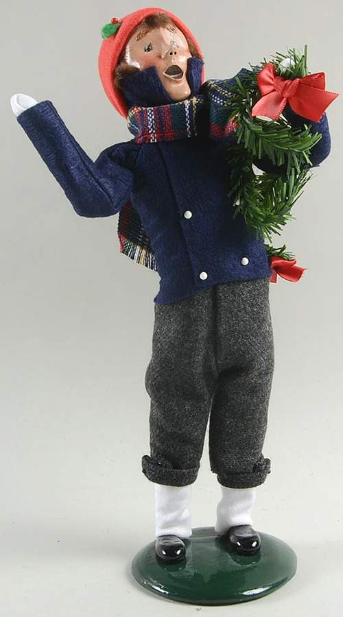 Traditional Assorted Carolers Teen Boy With Garland-Blue Coat - No Box Nb1492 by Byers' Choice Ltd-1