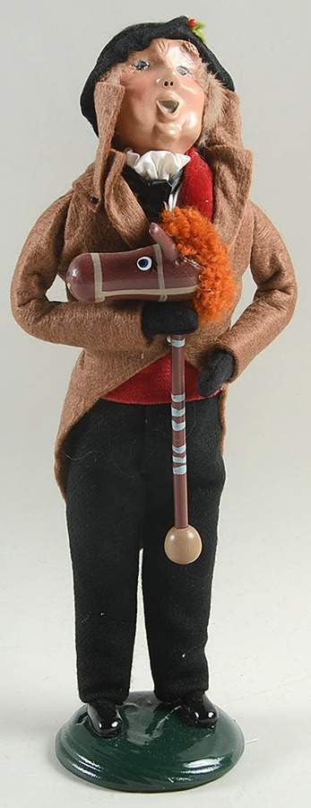 Traditional Assorted Carolers Man With Stick Horse-Brown Coat - No Box Nb1485 by Byers' Choice Ltd-1