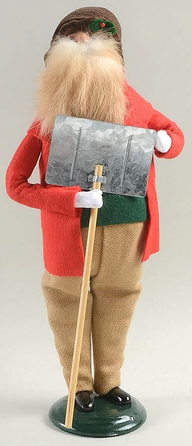 Traditional Assorted Carolers Bearded Man With Snow Shovel-Red Coat - No Box Nb1484 by Byers' Choice Ltd-1
