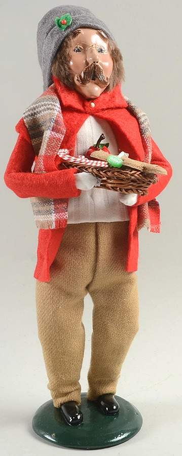 Traditional Assorted Carolers Man With Gingerbread Man-Red Coat - No Box Nb1470 by Byers' Choice Ltd-1