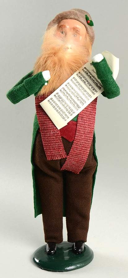 Traditional Assorted Carolers Bearded Man With Music-Green Coat - No Box Nb1477 by Byers' Choice Ltd-1