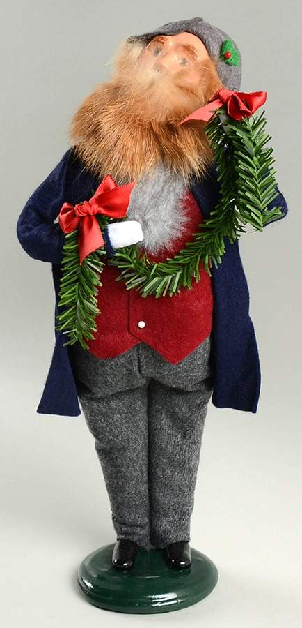 Traditional Assorted Carolers Bearded Man With Garland-Blue Coat - No Box Nb1475 by Byers' Choice Ltd-1