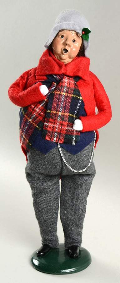 Traditional Assorted Carolers Jolly Man With Watch Chain-Red Coat - No Box Nb1471 by Byers' Choice Ltd-1