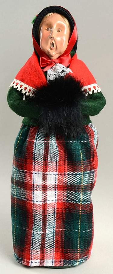Traditional Assorted Carolers Woman With Muff-Red Shawl - No Box Nb1457 by Byers' Choice Ltd-1