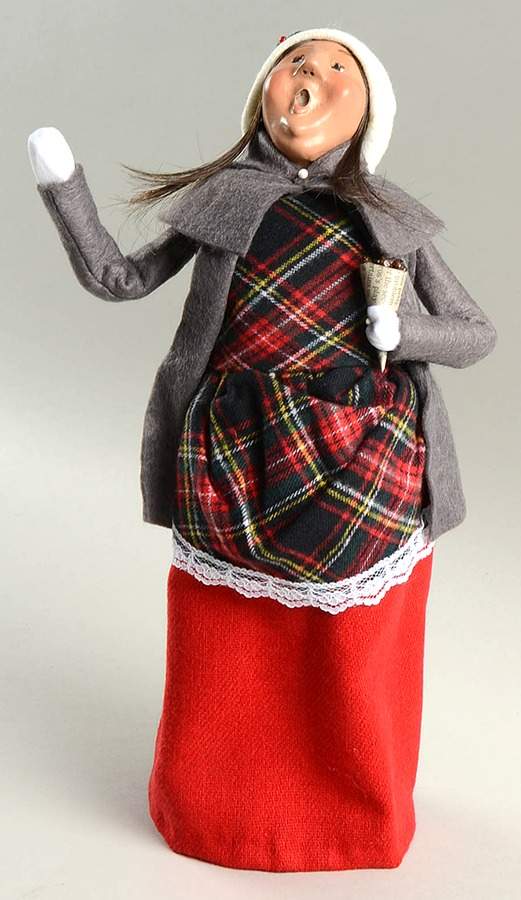 Traditional Assorted Carolers Jolly Woman With Chestnuts-Grey Coat - Nb1033, No Box by Byers' Choice Ltd-1
