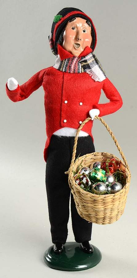 Traditional Assorted Carolers Man With Basket Of Gifts And Ornaments - Nb732, No Box by Byers' Choice Ltd-1