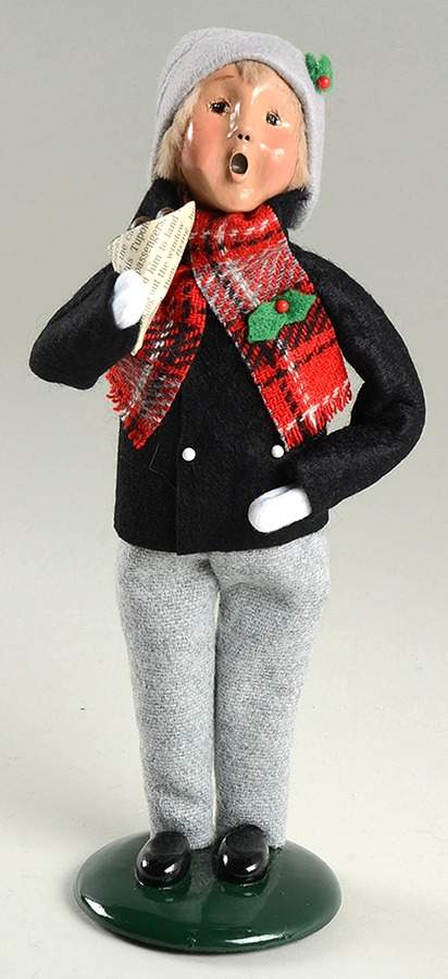 Traditional Assorted Carolers Boy With Chestnuts-Black Coat - Nb722, No Box by Byers' Choice Ltd-1
