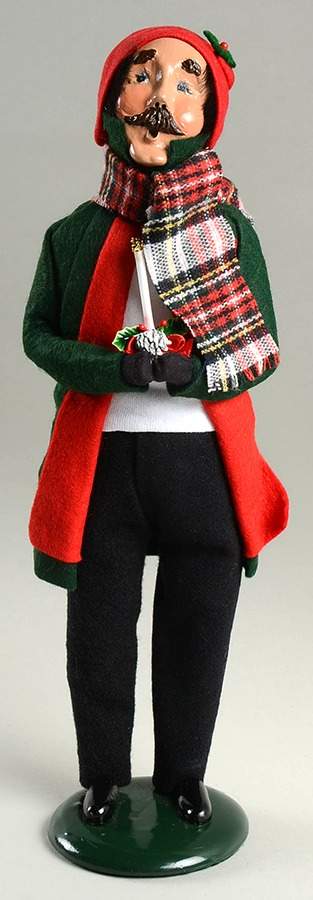 Traditional Assorted Carolers Mustache Man With Candle - Nb714, No Box by Byers' Choice Ltd-1