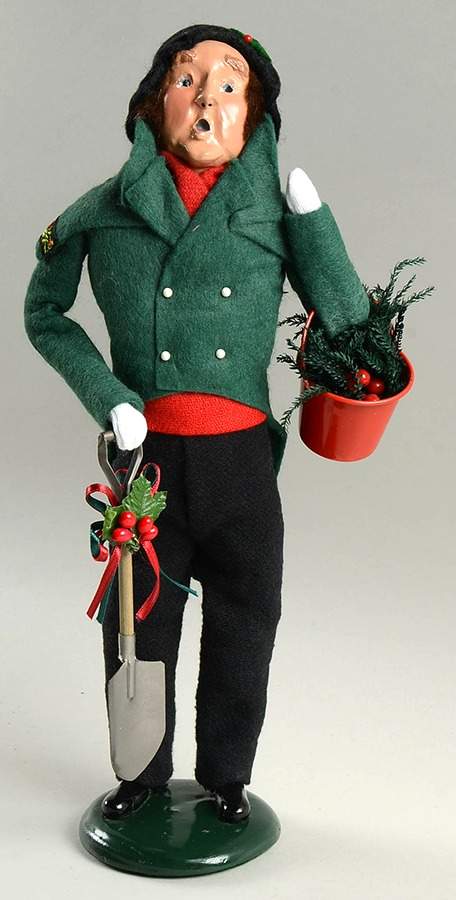 Traditional Assorted Carolers Man With Shovel And Bucket Of Greenry - Nb711, No Box by Byers' Choice Ltd-1