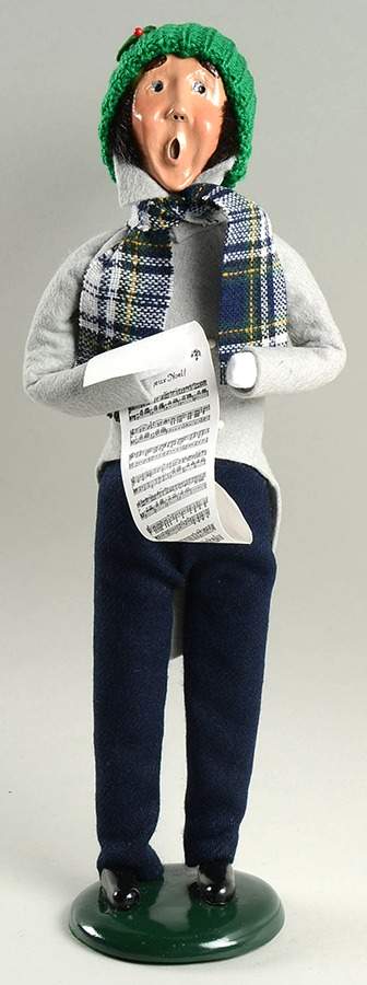 Traditional Assorted Carolers Man With Music-Grey Coat - Nb709, No Box by Byers' Choice Ltd-1