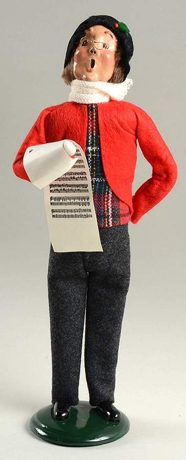 Traditional Assorted Carolers Man With Music-Red Coat - Nb699, No Box by Byers' Choice Ltd-1