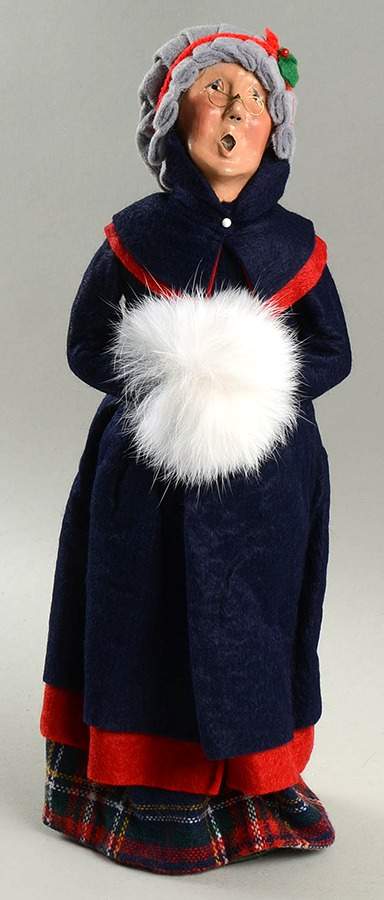 Traditional Assorted Carolers Grandmother With Muff-Long Blue Coat - Nb671, No Box by Byers' Choice Ltd-1
