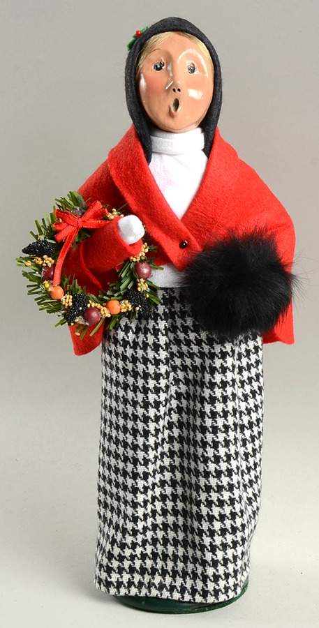 Traditional Assorted Carolers Woman With Muff And Wreath - Nb663, No Box by Byers' Choice Ltd-1
