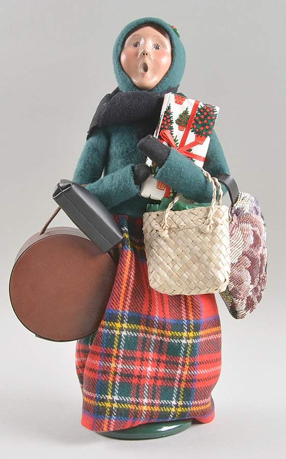 Traditional Assorted Carolers Traveler Woman-Green Coat - Nb793, No Box by Byers' Choice Ltd-1