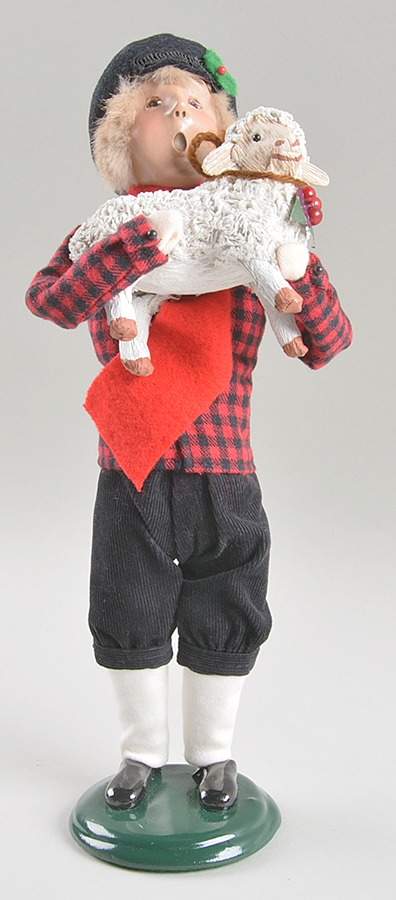 Traditional Assorted Carolers Teen Boy With Lamb-Plaid Shirt - Nb774, No Box by Byers' Choice Ltd-1